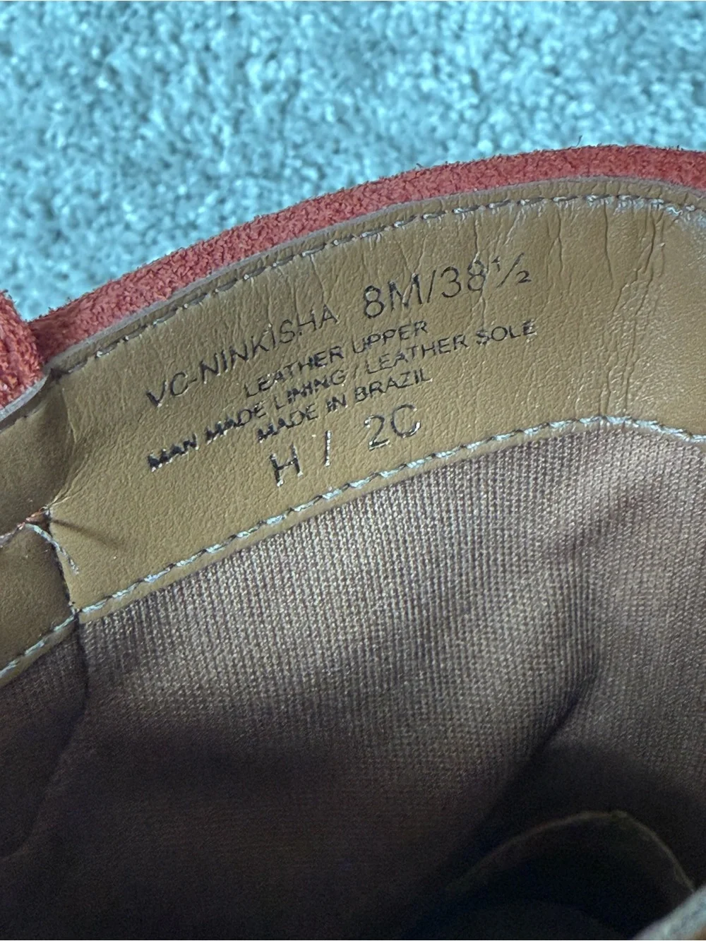 Vince Camuto Ninkisha Suede Western Heeled Boots Ketchup Red US 8 EU 38.5 NWOT - Picture 11 of 14